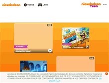 Tablet Screenshot of nickelodeon.fr